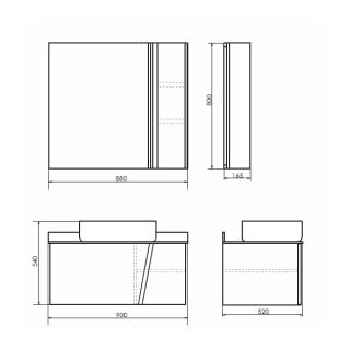 Comforty Тумба-умывальник "Эдинбург-90" бетон светлый с черной столешницей, с раковиной Comforty T-Y9378